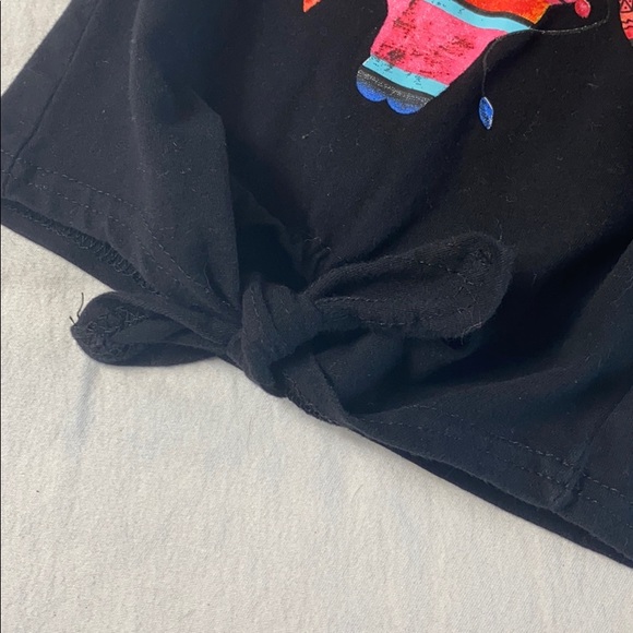 Toddler girls tie front floral skull & horns top - Picture 5 of 6